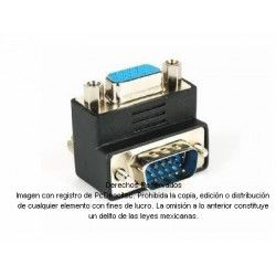 Adaptador VGA  en L 90° macho a hembra DERECHO 