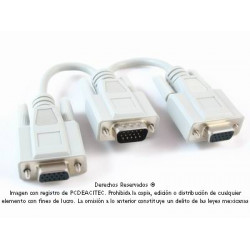 Cable VGA/SVGA,  HD15 macho a 2 x HD15 hembra en Y
