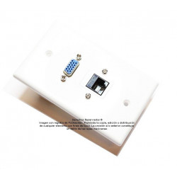 Placa Tapa VGA + RJ45 Cat5e ponchable en ABS