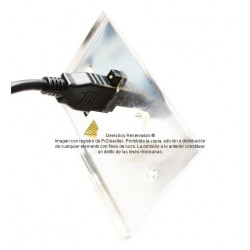 Placa Tapa HDMI pigtail + Jack RJ45 Cat5e cople en Aluminio