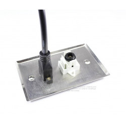 Placa Tapa HDMI pigtail + Audio Toslink en Acero Inoxidable