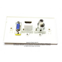 Placa Tapa VGA + HDMI + Audio Jack 3.5 mm en ABS