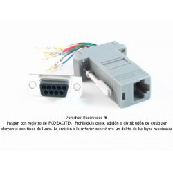 Adaptador modular serial DB9 macho a Jack RJ45