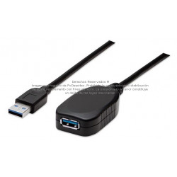 Cable extensión activa USB 3.0 tipo A macho hembra de 5 m