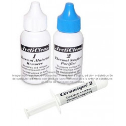 Kit Pasta térmica Arctic Ceramique 2 de 2.7 gr y soluciones ArctiClean