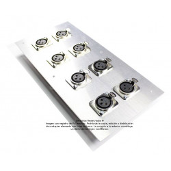 Placa Tapa Tablero 8 puertos XLR Canon soldables en Al