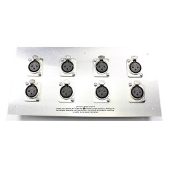 Placa Tapa Tablero 8 puertos XLR Canon soldables en Al