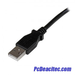 Cable extensión USB 2.0 AB macho a macho de 2 m en codo a 90°