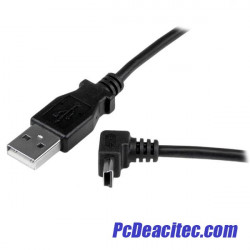 Cable 0.5 m USB 2.0 A a mini B 90° hacia Arriba