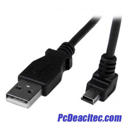 Cable 0.5 m USB 2.0 A a mini B 90° hacia Abajo