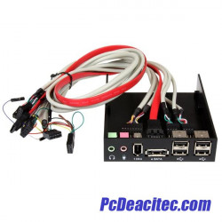 Panel Multipuertos para Bahía Frontal de 3.5 Pulgadas con Audio HD eSATA FireWire USB A