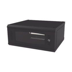 Gabinete de Montaje en Pared, Con Puerta de Cristal, Cuerpo Fijo con Rack, de 19in, 4UR, Color Negro