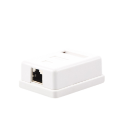 Caja de pared con 1 puerto Keystone, incluye jack STP Cat5e