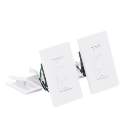 (Caseta Wireless) Kit Hub controlador, 2 atenuadores, 2 controles remotos, 2 base mesa y 2 tapas.