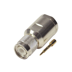 Conector TNC Macho de Rosca en 50 Ohm para cable LMR-400, 9913, 8214, CNT-400, RG8/U-SYS, RFLASH-1113, Plata/ Oro/ Teflón.