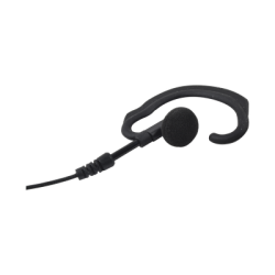 Micrófono de solapa con gancho suave para la oreja y fibra trenzada para puerto de accesorios Icom de 2 pines con tornillos