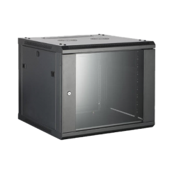 Gabinete para Montaje en Pared/ Piso, con Puerta de Cristal Templado, Cuerpo Fijo, con 6 Unidades de Rack, de 19in, Fabricado en Acero