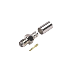 Conector SMA Hembra de Anillo Plegable para Cables RG-8/X, LMR-240, 9258, Niquel/Oro/Teflón.