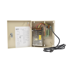 Fuente de poder profesional para CCTV  de 12 Vcc @ 5A,  para 4 cámaras ; Voltaje de entrada de 100-240 Vca