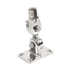 Montaje rotativo de acero inoxidable para uso pesado de 4 posiciones, rosca estándar de 1”-14, incluye tornillos de sujeción y base de plástico. 