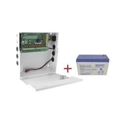 Kit / Fuente con 18 salidas / 20 Amperes totales / Ajuste de voltaje de 11-15 V / 20 A modelo PLK12DC20ABK / + Batería incluída PL712