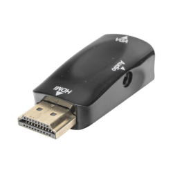 Adaptador (Convertidor) HDMI a VGA  / HDMI Macho a VGA Hembra / Resolución 1920x1080 @ 60Hz  / Adaptador de Audio de 3.5 mm / Chapado en Níquel