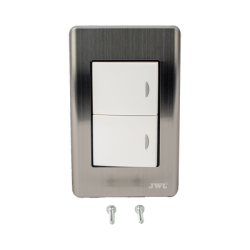 Apagador Doble de 10 A/ 127 V CA ~ 60 Hz /  Placa de Acero.