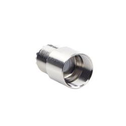 Conector UHF Hembra (SO-239) en Línea de Rosca para RG-8/U, 9913, LMR-400, Níquel/ Plata/ Teflón. 