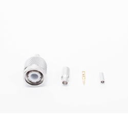 Conector TNC Macho de Anillo plegable  para cables RG-174/U, BELDEN 8216.