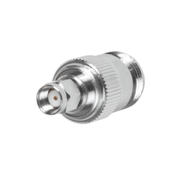 Adaptador en Línea, de Conector SMA Macho Inverso a N Hembra, Níquel/ Oro/ Teflón.