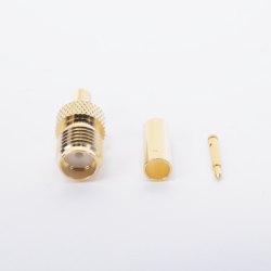 Conector SMA Hembra Inverso de anillo plegable para cable RG-174/U, BELDEN 8216.