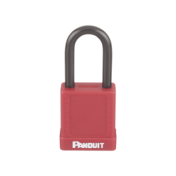 Candado de Bloqueo LOTO de Seguridad Dieléctrico, Con Llave Única, Diámetro de 6.5 mm, Color Rojo
