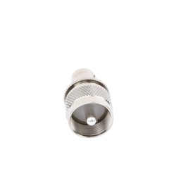 Adaptador en Línea para 50 Ohm, Conector BNC Hembra-UHF Macho (PL-259), Níquel/ Plata/ Delrin.