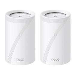 KIT 2 Routers Inalámbrico MESH Interior para Hogar / Triple Banda Wi-Fi 7 BE9300 Mbps / 2 Puerto 2.5 Gigabit WAN/LAN / 4 Antenas Internas / Operación Multi-Link MLO / Administración Mediante la App Deco (iOS, Android) / HomeShield