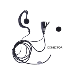 Micrófono - audífono de solapa ajustable al oído para KENWOOD PKT23K