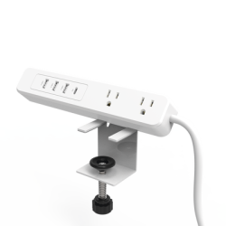 Multicontacto con Montaje para Escritorio / Carga Rápida para 65 W / 3 x Nema 5-15P / 2 x USB-A (5V @3A) / 1 x USB-C (65W)