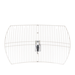 Antena Rejilla direccional, Ganancia 24 dBi, Dimensiones (90 x 60 x 38 cm), rango de frecuencia (2300-2500 MHz).