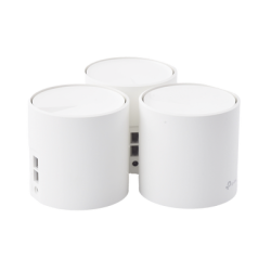 Kit 3 Routers Inalámbricos MESH Interior para Hogar / Doble Banda Wi-Fi 6 AX1800 Mbps / 2 Puerto Gigabit WAN/LAN / 2 Antenas Internas / Administración Mediante la App Deco (iOS, Android) / Protección HomeShield