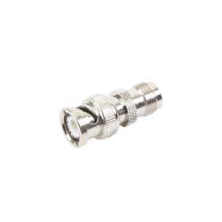 Adaptador en Línea de Conector TNC Hembra a BNC Macho, Níquel/ Oro/ Teflón.