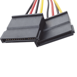 Cable Doble de Corriente SATA / Compatible con DVR's epcom / HIKVISION / 25 cms de Longitud