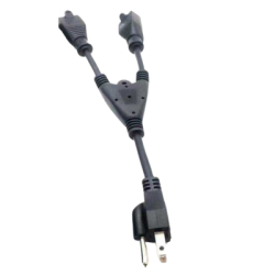 Cable con derivación Vca / 1 Entrada macho Vca / 2 salidas hembra Vca  