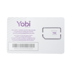 SIM SYSCOM 10GB mensual para dispositivos móviles 3G/4G (YOBI) 1 año de servicio (solo datos)