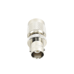 Adaptador en Línea, de Conector TNC Macho a BNC Hembra, Níquel /Oro /Teflón.