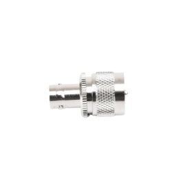 Adaptador en Línea para 50 Ohm, Conector BNC Hembra-UHF Macho (PL-259), Níquel/ Plata/ Delrin.
