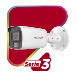 Bala IP 4 Megapixel / Imagen a Color 24/7 (ColorVu) / Lente 2.8 mm / Luz Blanca 40 mts / Exterior IP67 / WDR 130 dB / Audio y Alarma I/O / Captura Facial / ONVIF / Micro SD
