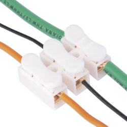 Conector tipo PUSH de 3 Contactos / Para una Conexión Rápida / Puentes de Cables