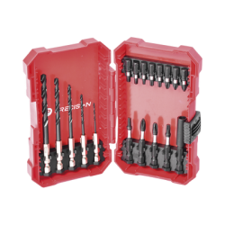 Juego de 18 Puntas y Brocas para Taladro, con Entrada Hexagonal de 1/4