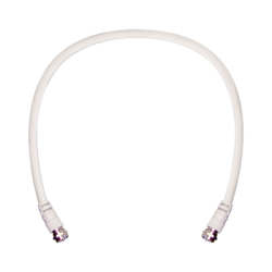 Jumper Coaxial con Cable Tipo RG-6 en Color Blanco de 60.96 centímetros de Longitud y Conectores F Macho en Ambos Extremos. 75 Ohm de Impedancia.