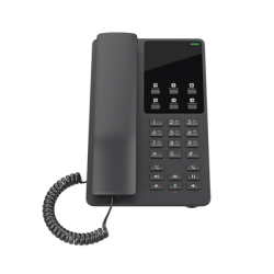Teléfono IP Hotelero Wi-Fi, 2 líneas SIP con 2 cuentas, codec Opus, IPV4/IPV6, color negro, con gestión en la nube GDMS