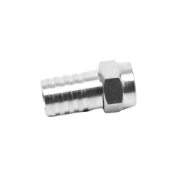 Conector F Macho, Plegable de Doble Blindaje para cable RG-59, Cuerpo de Bronce Niquelado.